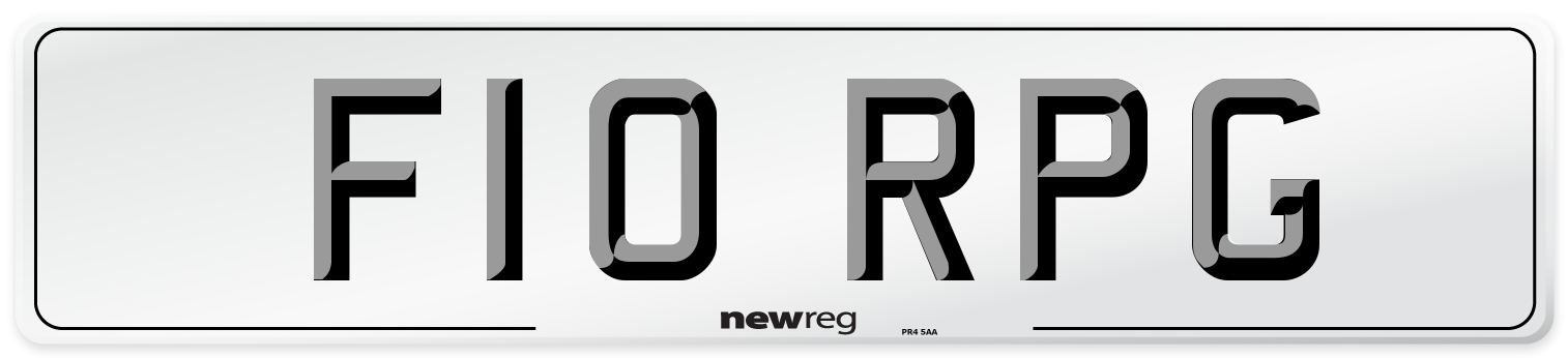 F10 RPG Number Plate from New Reg